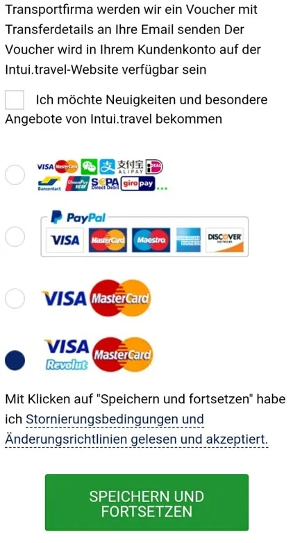 Ein Fragment des Bildschirms mit Symbolen von Zahlungssystemen und -methoden.