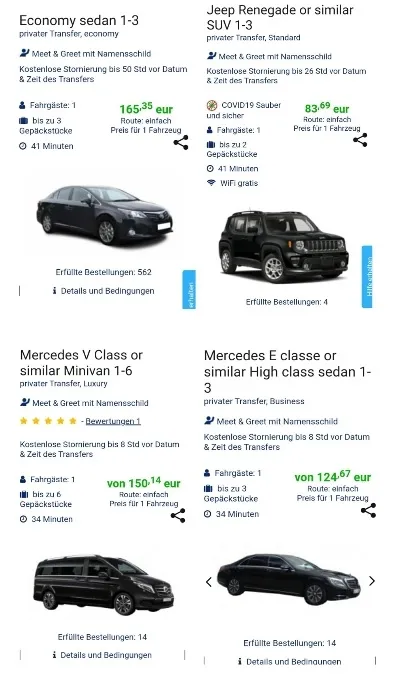 Beschreibung der Automarke für den Transfer